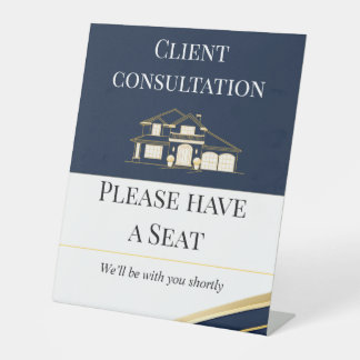 Panneau de consultation client Realtor Or et Navy