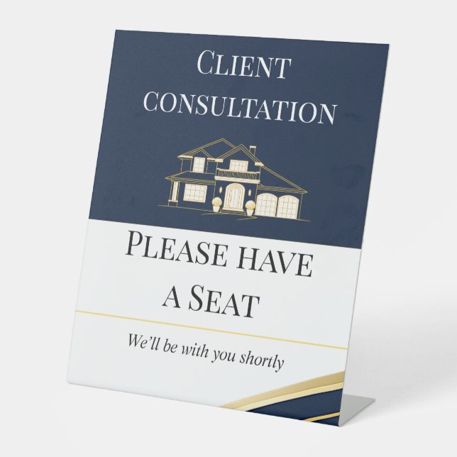 Panneau de consultation client Realtor Or et Navy (Recto)
