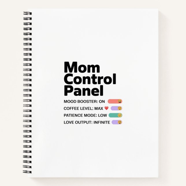 Panneau de contrôle maman Cahier | Drôle de journa (Devant)