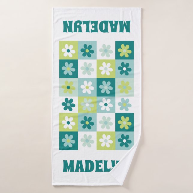 Panneau de contrôle Super marguerite turquoise ble (Serviette de bain)