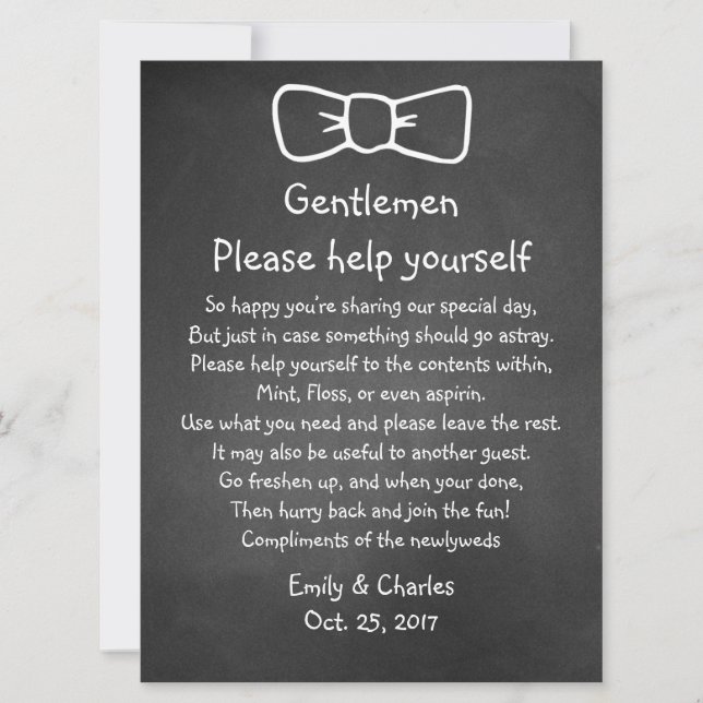 Panneau de corbeille de mariage aspect ardoise cra (Devant)