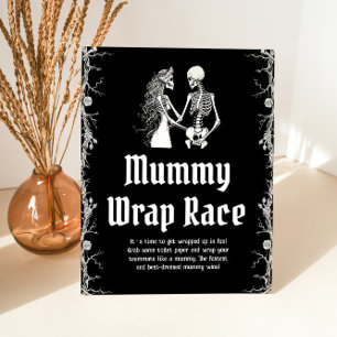 Panneau de course d'emballage de momie de squelett