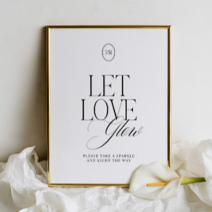 Panneau de départ de mariage Let Love Glow Sparkle