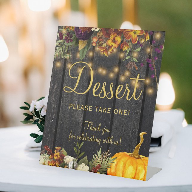 Panneau de dessert de mariage en bois rustique aut (Créateur téléchargé)