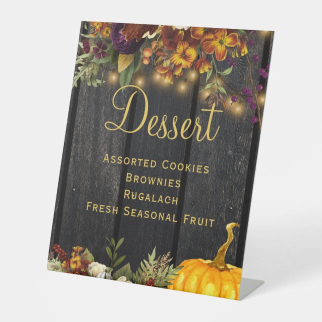 Panneau de dessert de mariage en bois rustique d'a (Recto)