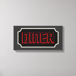 Panneau de diner rouge sur toile