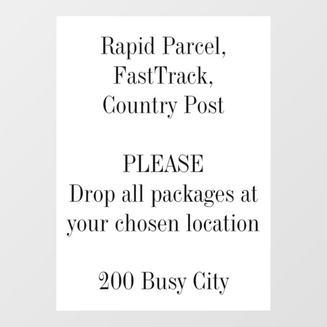 Panneau de direction pour laisser les colis Logo A (Feuille)