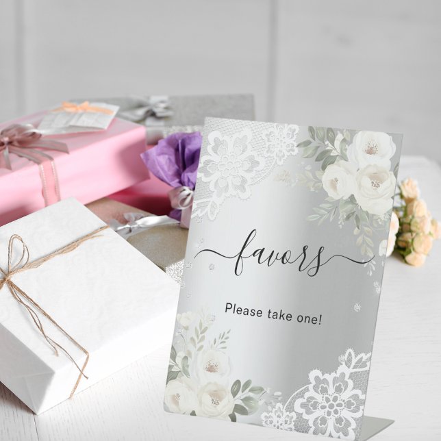 Panneau de faveur de guest en dentelle de fleurs b (Créateur téléchargé)