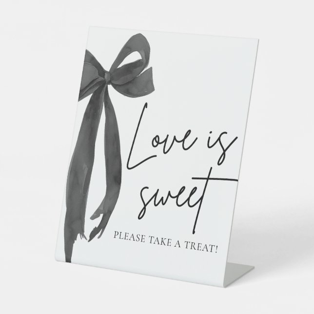 Panneau de faveur de ruban noir Coquette Love est  (Recto)