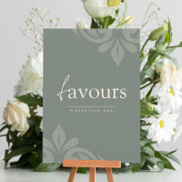 Panneau de faveur de script damassé minimal olive 