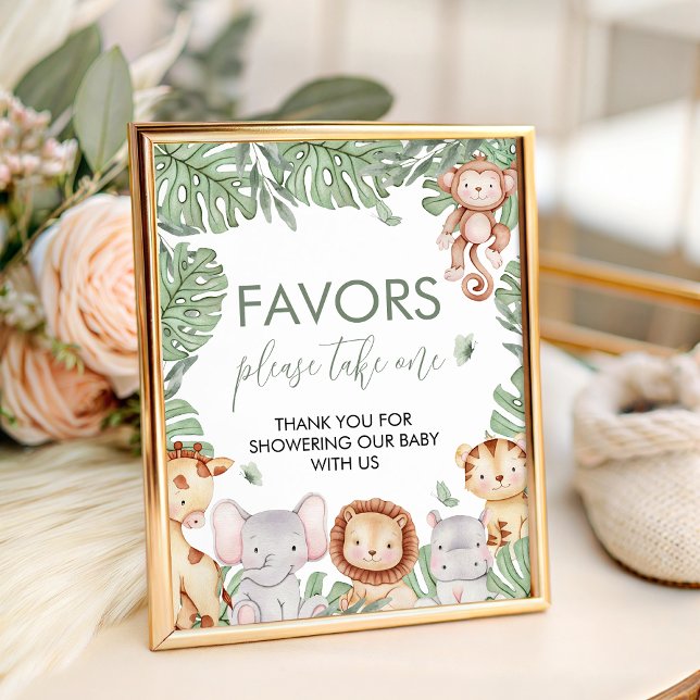 Panneau de Faveurs de Baby Shower Safari (Créateur téléchargé)