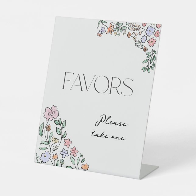 Panneau de Faveurs de Mariage Botanique Coloré (Recto)