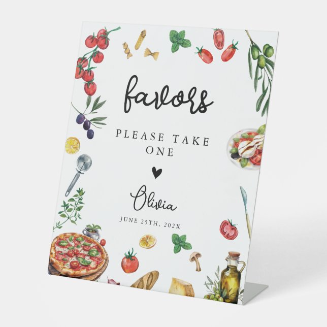 Panneau de faveurs de pâtes pizza C'est l'amour pe (Recto)