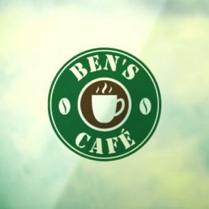 Panneau de fermeture de fenêtre du logo du café pe