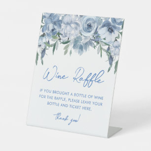 Panneau de Fête des mariées Blue Floral Wine Raffl