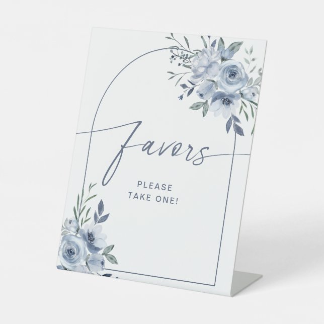 Panneau de Fête des mariées Dusty Blue Favors (Recto)