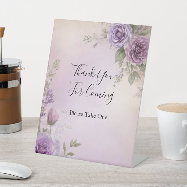 Panneau de Fête des mariées florale violet Favoris (In SItu)