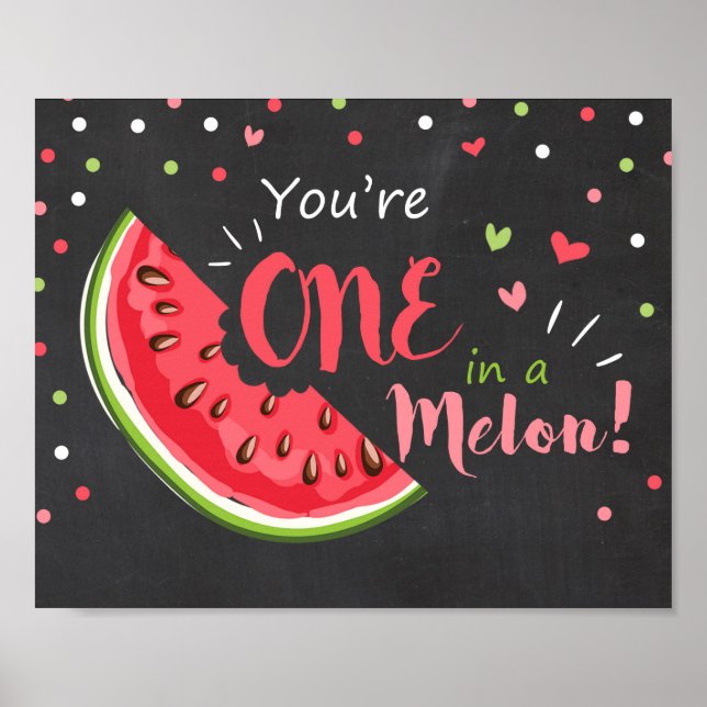 Panneau de fête Un dans un melon Décoration d'anni (Devant)