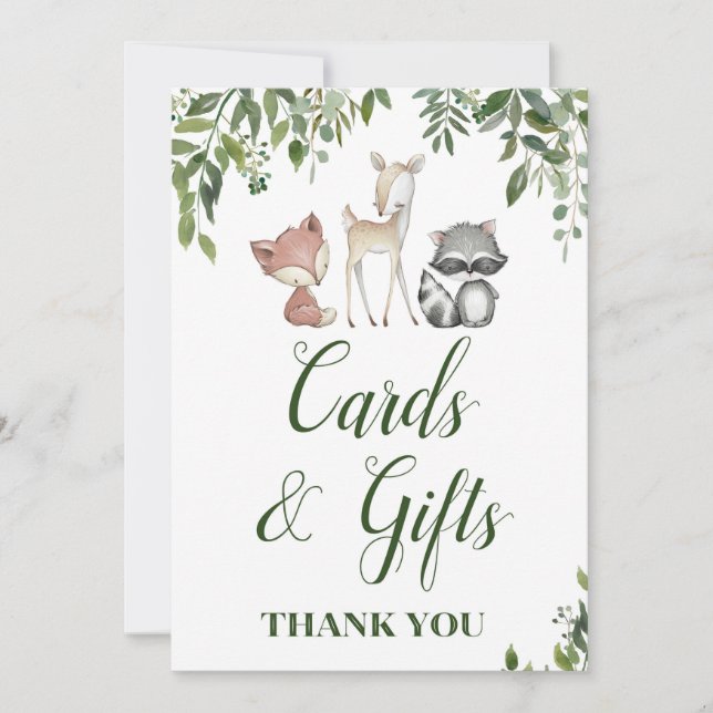 Panneau de fête Woodland - Panneau Cartes et Cadea (Devant)