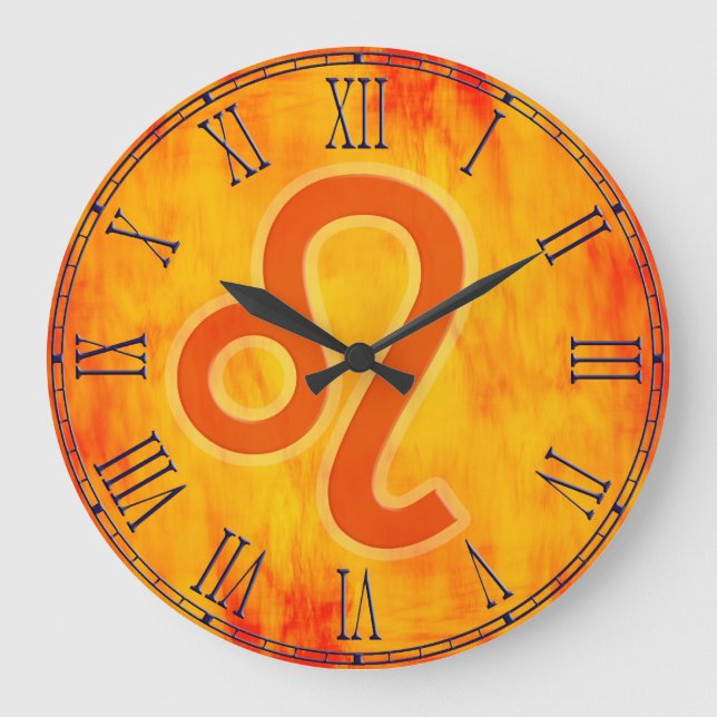Panneau de feu Leo horloge murale zodiaque (Recto)