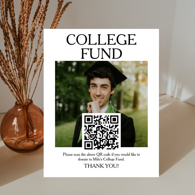 Panneau de fonds universitaire QR Code avec photo  (Créateur téléchargé)