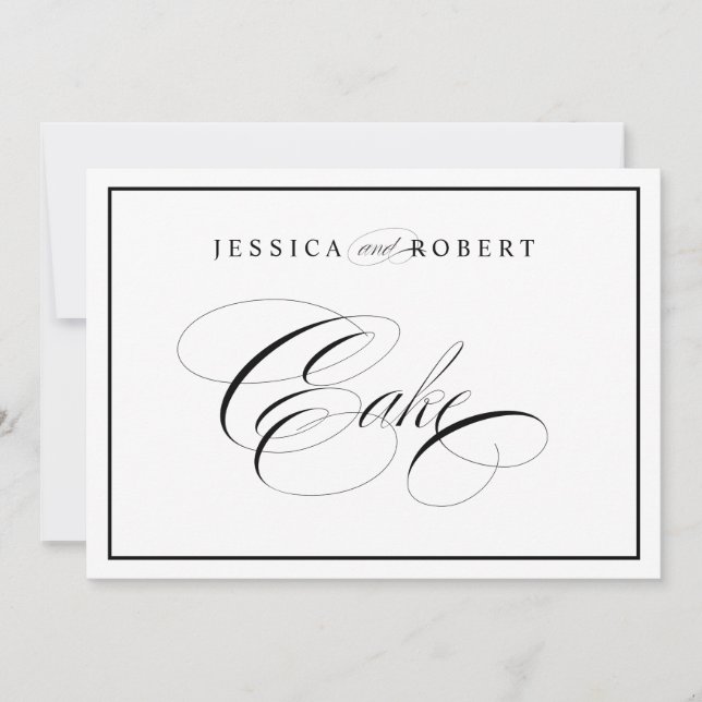 Panneau de gâteau de mariage élégant Bordure noire (Devant)