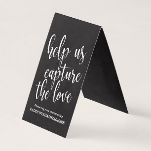 Panneau de hashtag de mariage calligraphie chic ta