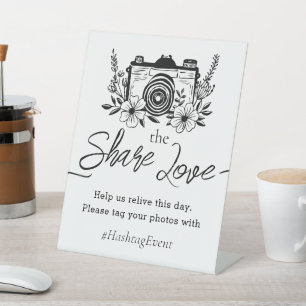 Panneau de hashtag pour photo "Partagez l'amour"