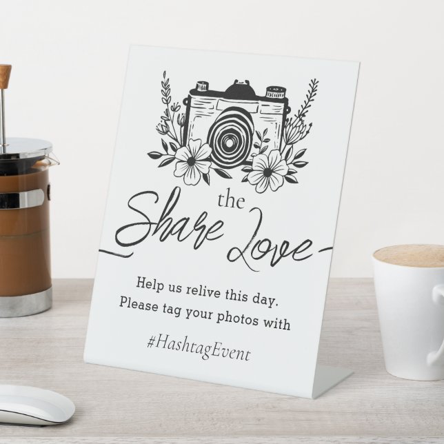 Panneau de hashtag pour photo "Partagez l'amour" (In SItu)