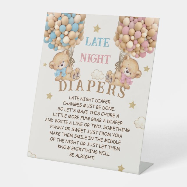 Panneau de jeu de baby shower pour couches de nuit (Recto)