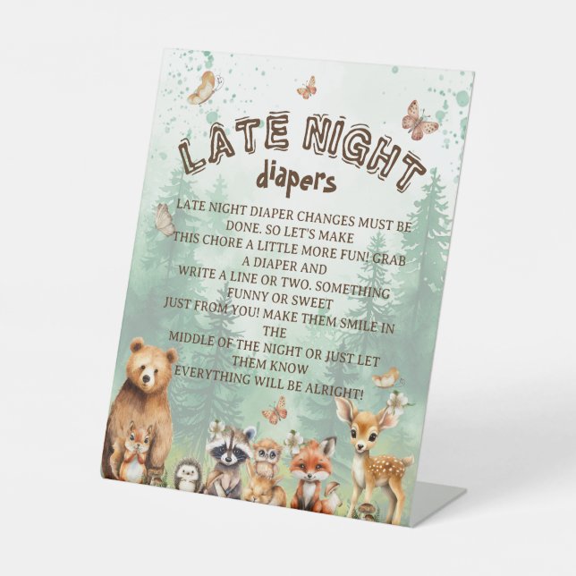 Panneau de jeu de baby shower pour couches de nuit (Recto)