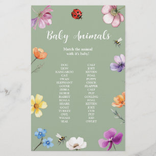 Panneau de jeu de baby shower Wildflower Lovebug