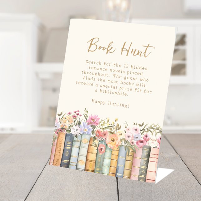 Panneau de jeu de mariage à la bibliothèque (Library Books Bridal Game Sign by Painted Paperie
)