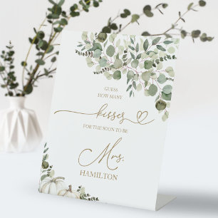 Panneau de jeu de mariage Devinez combien de baise