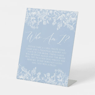 Panneau de jeu Dusty Blue Floral Who Am I Fête des
