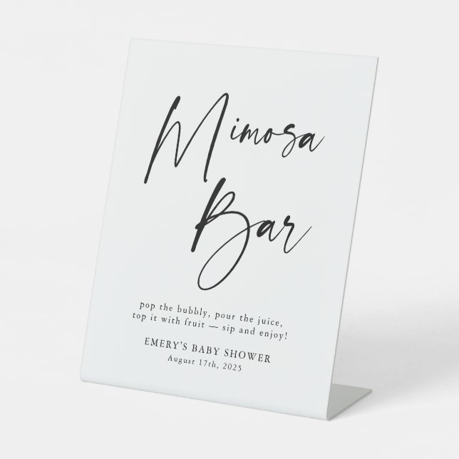 Panneau de la barre de Baby shower moderne Mimosa (Recto)