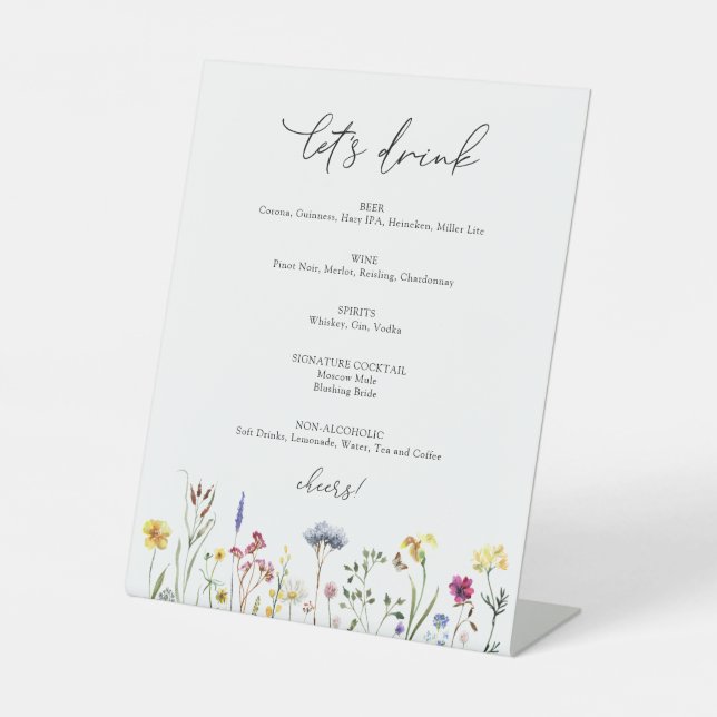 Panneau de la barre de boissons du fleur sauvage (Recto)