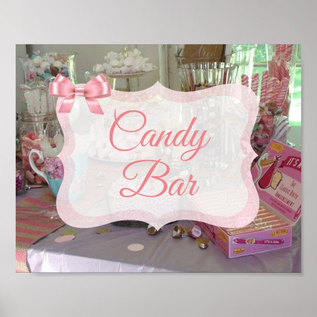 Panneau de la barre de bonbons Poster Baby shower  (Devant)