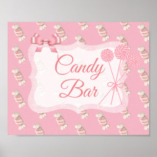 Panneau de la barre de bonbons Poster rose Vintage