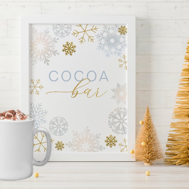 Panneau de la barre de cacao bleue Winter Wonderla ("Cocoa" can be changed to whatever you need)