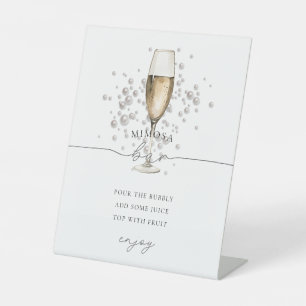 Panneau de la barre de champagne Mimosa Chic Pearl