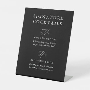 Panneau de la barre de cocktails Black Mariage Sig