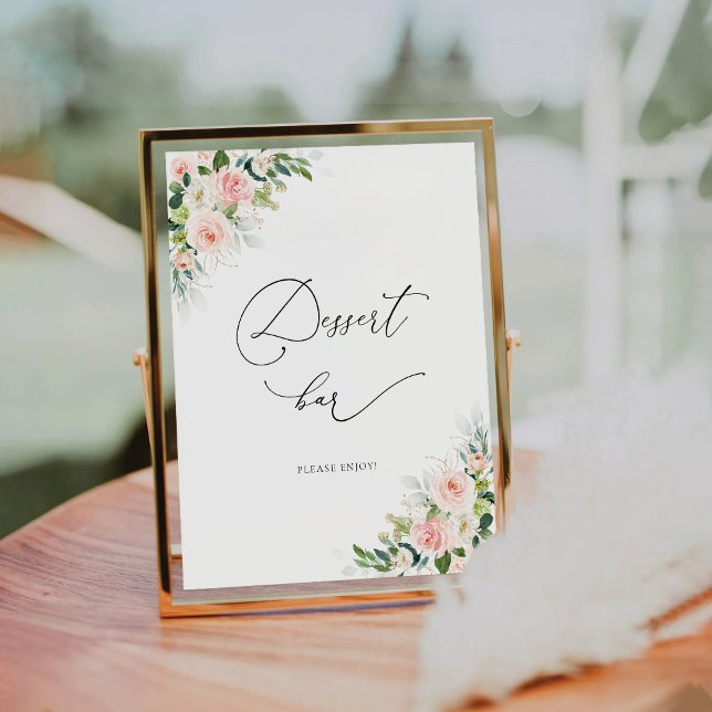 Panneau de la barre de dessert Ethereal Blush Rose (Créateur téléchargé)