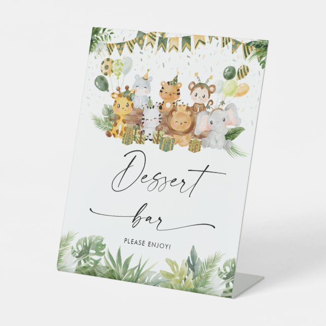 Panneau de la barre de dessert Safari Animaux (Recto)