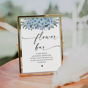 Panneau de la barre de fleurs Boho bleu