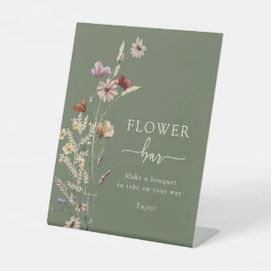 Panneau de la barre de fleurs Boho vert