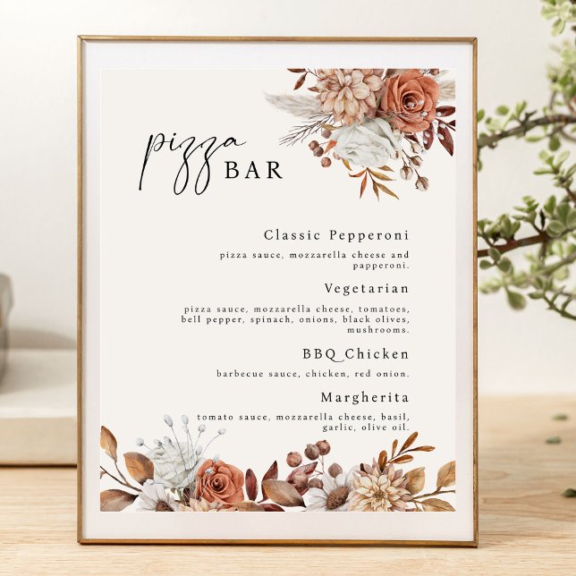 Panneau de la barre de pizza Boho Crème moderne (Créateur téléchargé)