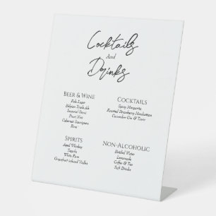 Panneau de la barre des boissons minimaliste simpl