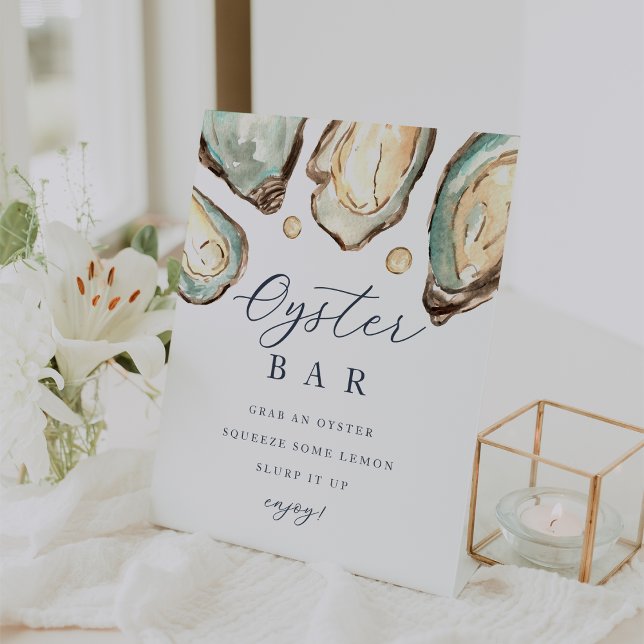 Panneau de la barre d'huîtres de l'aquarelle côtiè (Créateur téléchargé)