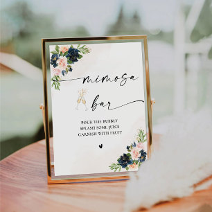 Panneau de la barre marine et rose pâle Mimosa